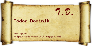 Tódor Dominik névjegykártya